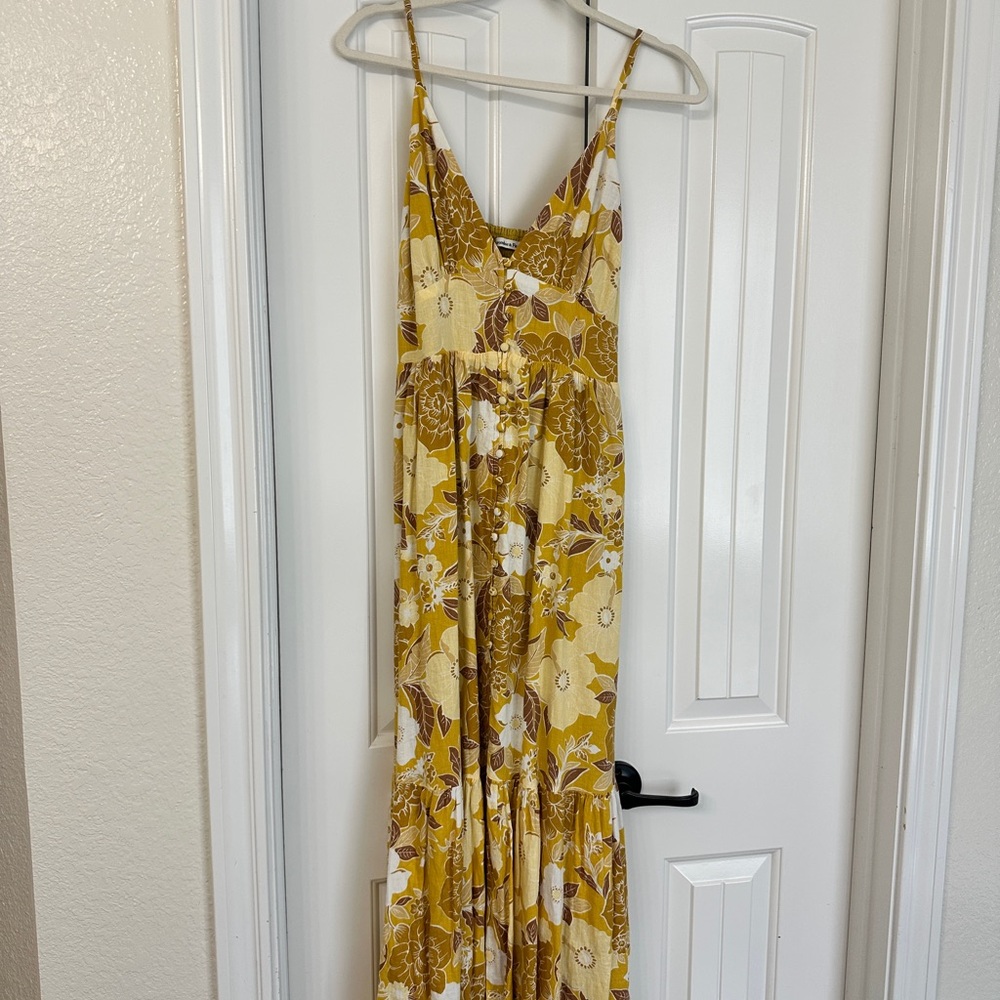 Abercrombie & Fitch Yellow Floral Maxi Dress